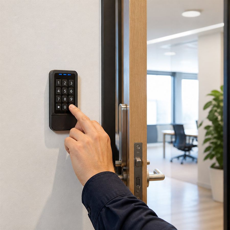 Keypad deadbolt install in Boise